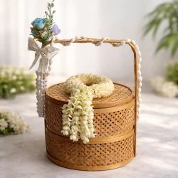 Pearl Jasmine Garland Songkran Basket