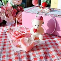 Teddy Pink Hat Candle Set