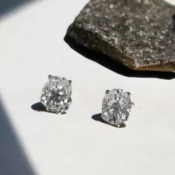 2-Carat Opulent Oval-Cut Moissanite Diamond Earrings