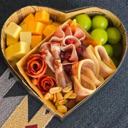 Cheese and Charcuterie Heart Box