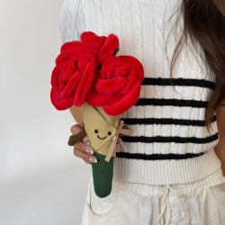 Amuseable Red Rose Bouquet Plush 30 cm