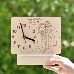 Personalized Wooden Portrait Clock
