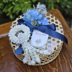 Elegant Blue Artificial Garland Songkran Set