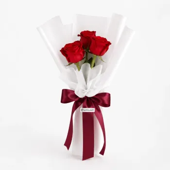 3 Red Roses I Love You Bouquet