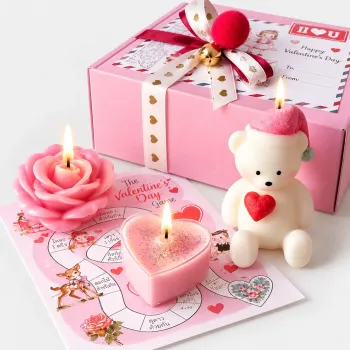Teddy Pink Hat Candle Set