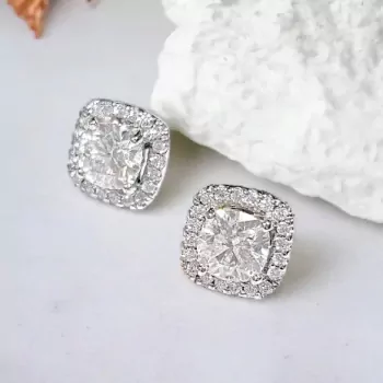 1-Carat Cushion-Cut Moissanite Diamond Earrings