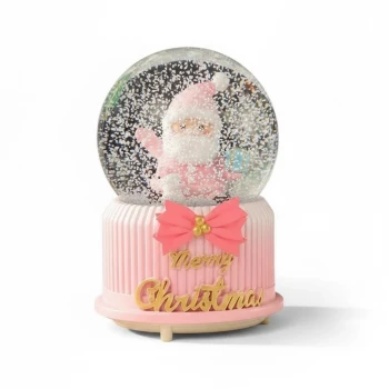 Pink Santa Christmas Crystal Ball
