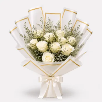 White Magic White Roses Bouquet
