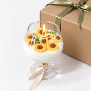 Sunflower Scented Candle Glass