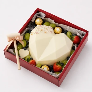 Smash White Heart Cake