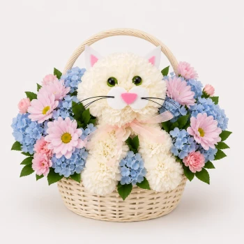 Kitty Flower Basket