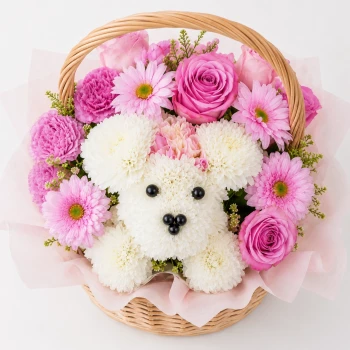 Puppy Dog Flower Basket