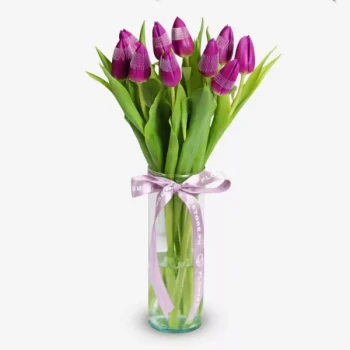 Purple Tulips In A Vase