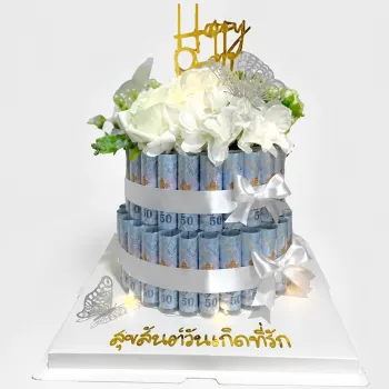 Blue Bliss Money Cake