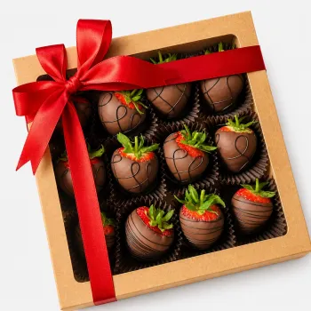 Chocolate Covered Strawberries Box 12 pieces
