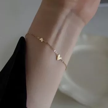Steel Dainty Heart Bracelet