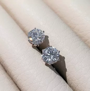 1-Carat Solitaire Round-Cut Moissanite Diamond Earrings