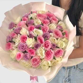 50 Pink Mix Roses