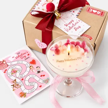 Customizable Hidden Message Flower Candle