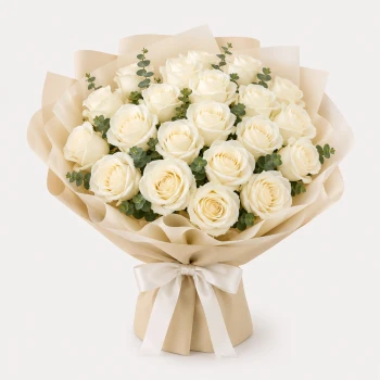 20 White Roses Pure Grace Bouquet