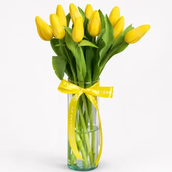 Yellow Tulips in a Vase