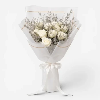 White Magic White Roses Bouquet
