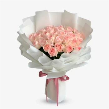 Blushing Rose Bouquet - 40 pink roses
