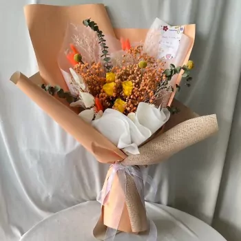 Golden Glow Dried Flower Bouquet