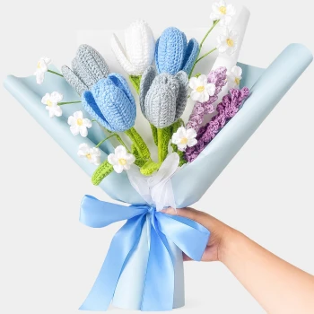 Light Blue Bouquet Crochet Flower
