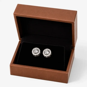 0.5-Carat Fleur Round-Cut Moissanite Diamond Earrings