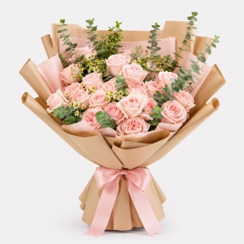 24 Pink Roses Super Moon