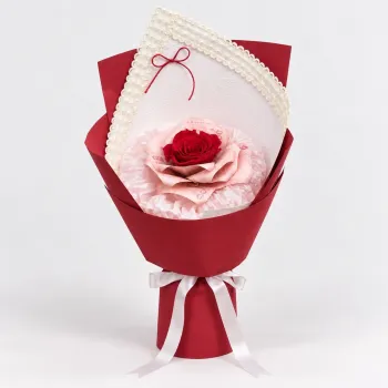 500 Baht Money Rose Bouquet with Preserved Red Rose