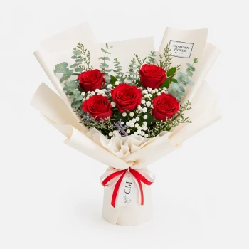 5 Red Roses Elegance