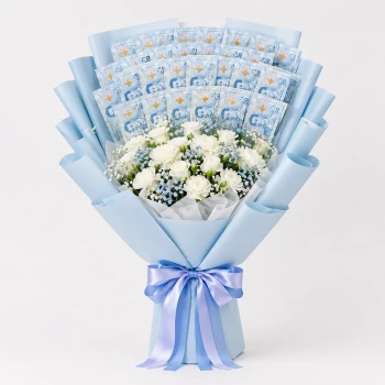 Shades of Blue Money Bouquet
