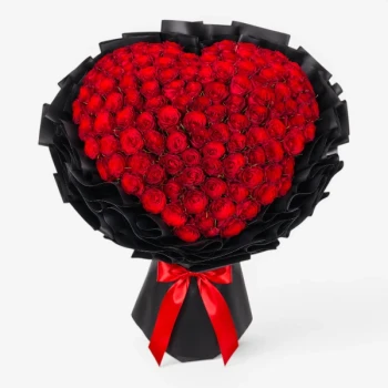 99 Red Roses Heart Bouquet