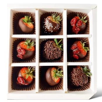 Chocolate Covered Strawberries Box 9 Pieces