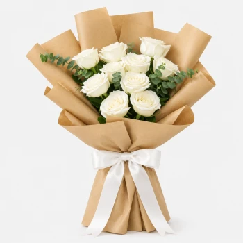Pure Elegance White Rose Bouquet