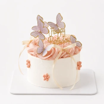 Pink Butterfly Chocolate Strawberry Cake 0.5lb
