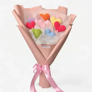 Crochet Hearts Bouquet