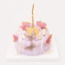 Purple Butterfly Vanilla Strawberry Cake 0.5lb - Standard