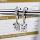 1-Carat Radiant-Cut Moissanite Diamond Dangling Earrings - 1-Carat Radiant-Cut Moissanite Diamond Dangling Earrings