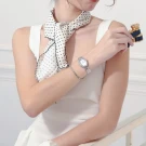 oval stainless steel watch in premium Ivory and Rosy, driven by high-precision Japan Quartz with 30m water resistance.