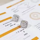 1-Carat Ava Asscher-Cut Moissanite Diamond Earrings - 1-Carat Ava Asscher-Cut Moissanite Diamond Earrings