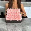 Black Pink Diamond Box - Pink Roses