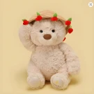 Romantic White Teddy with Roses - Standard