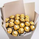 Bouquet of 22 Ferrero Rocher chocolates wrapped in gold foil.
