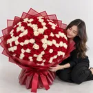 200 Red and White Roses Bouquet 3