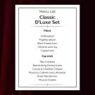 Menu for Classic D'Luxe Set: Meats include salami, ham, pork leg, coppa; garnishes include crackers, jam, cheese, nuts, berries, grapes.