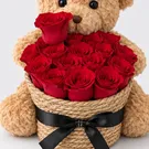 Teddy bear with red roses basket, photo 2