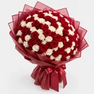 200 Red and White Roses Bouquet 2